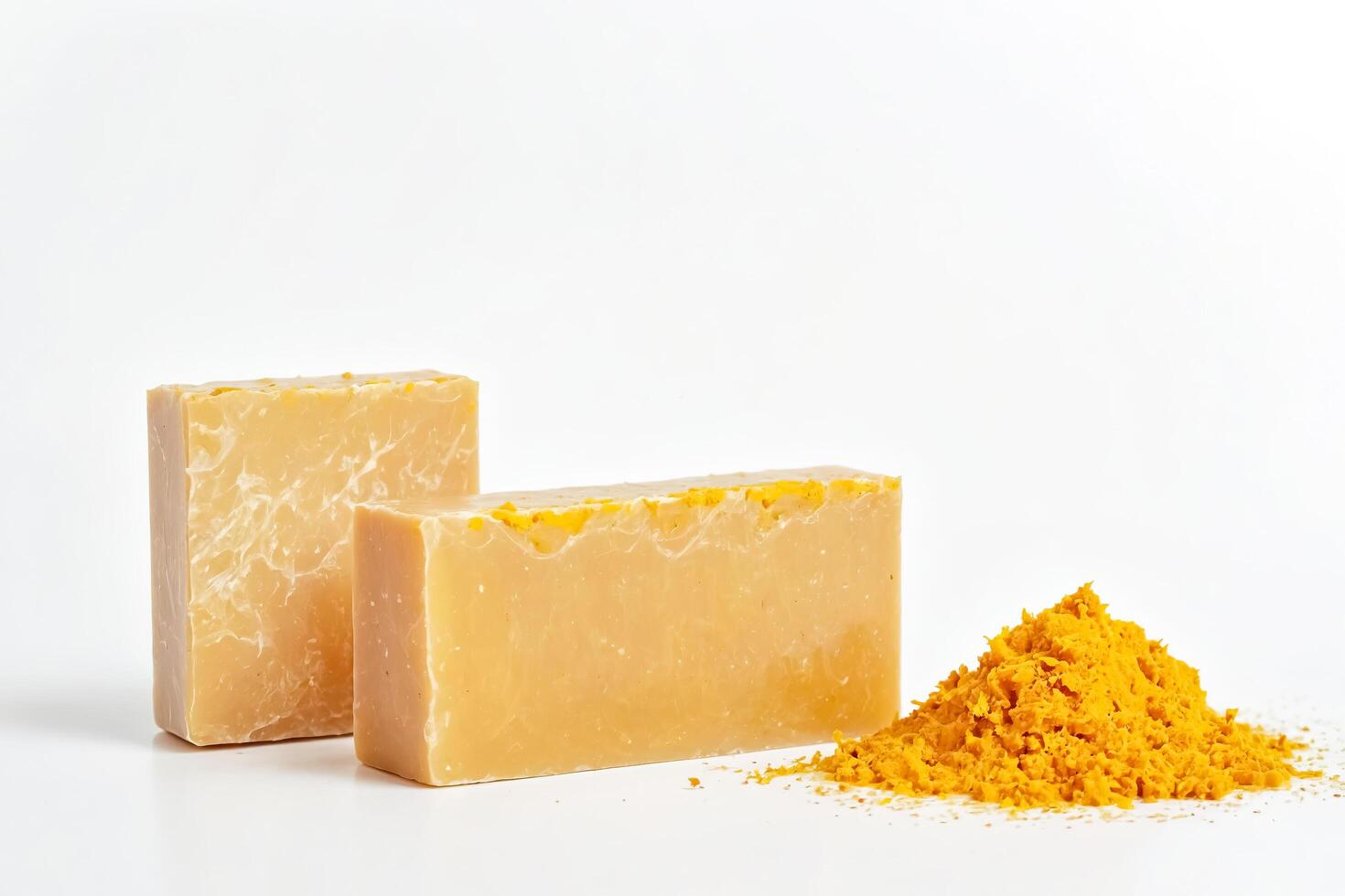 Natural Soap Bars With Yellow Flower Petals photo