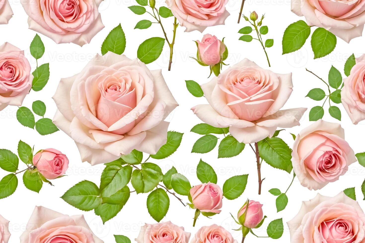 Pink Rose Seamless Pattern photo