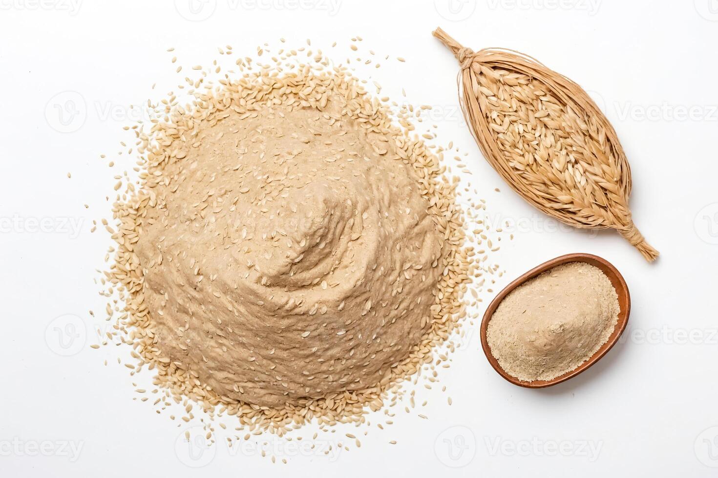 Brown rice flour photo