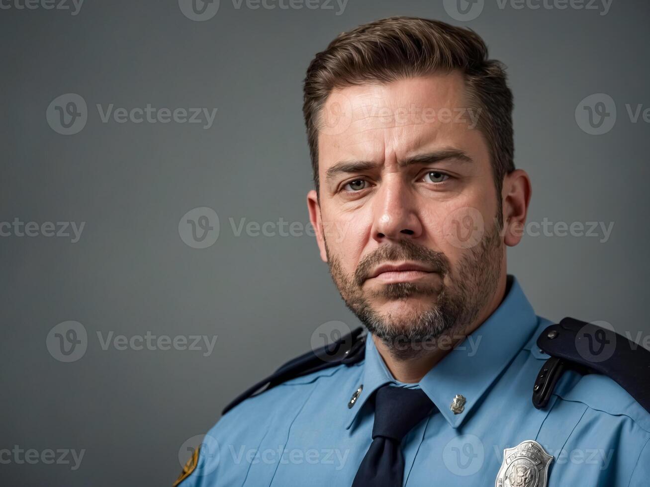 Portrait of a Middle-Aged Officer with a Serious Expression photo