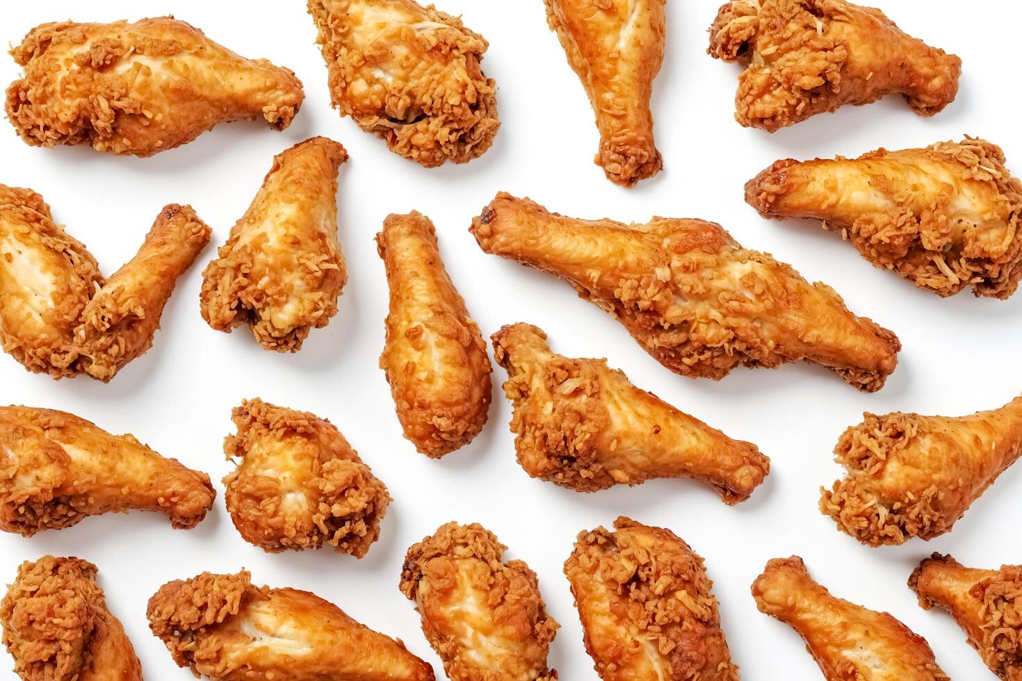 Crispy Fried Chicken Wings on White Background photo