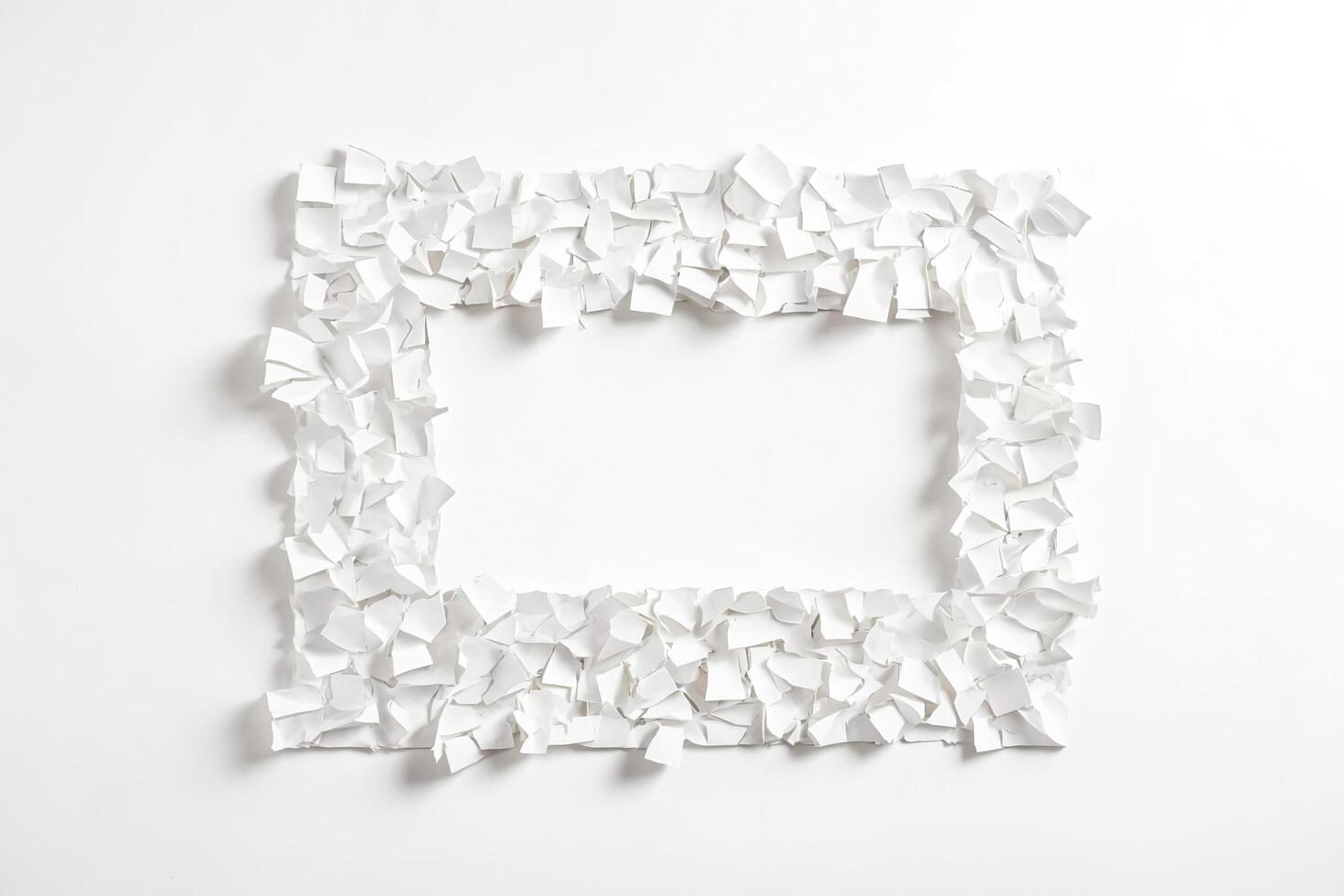 Abstract Frame of Torn White Paper on White Background photo