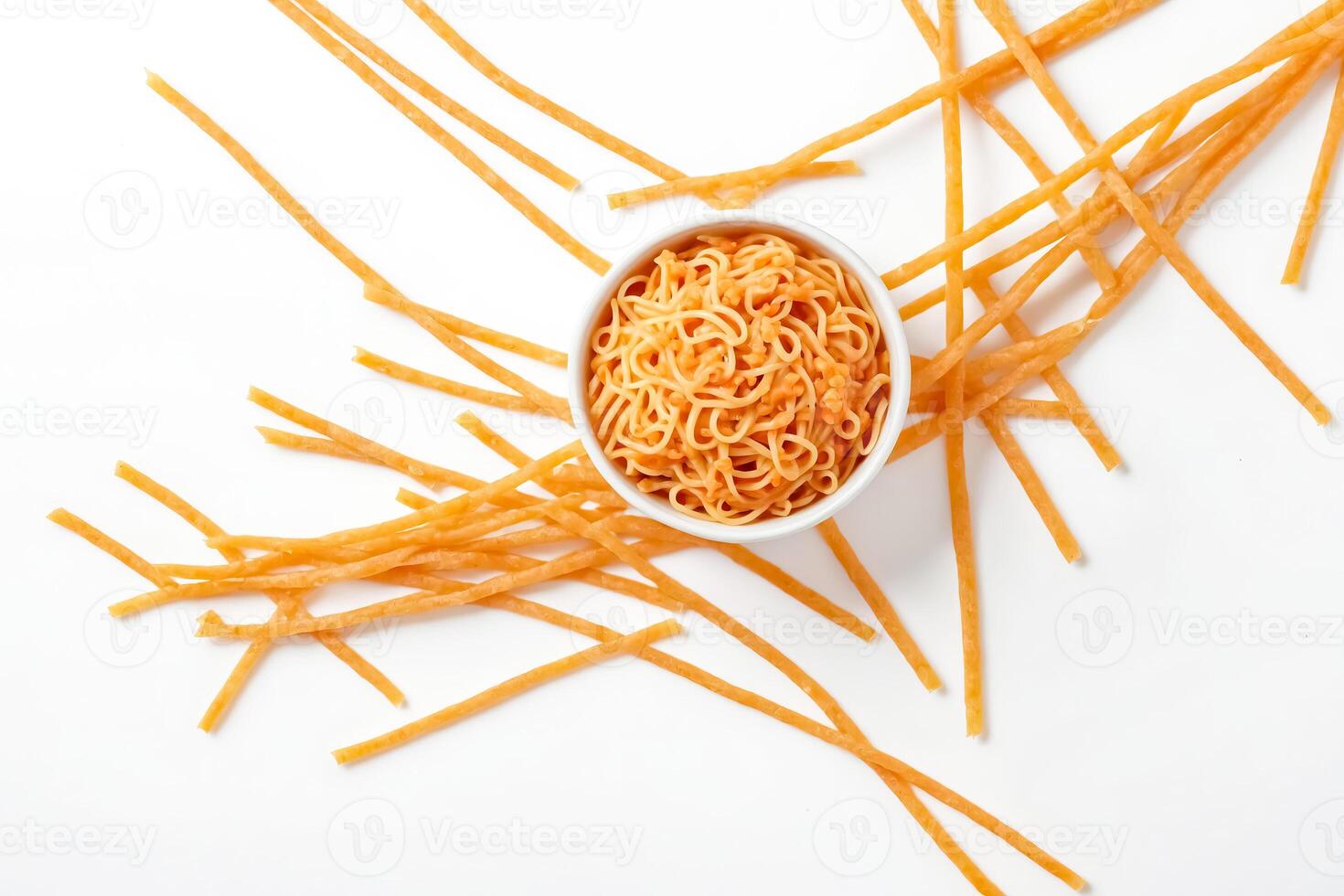 Bowl of Pasta with Long Noodles photo