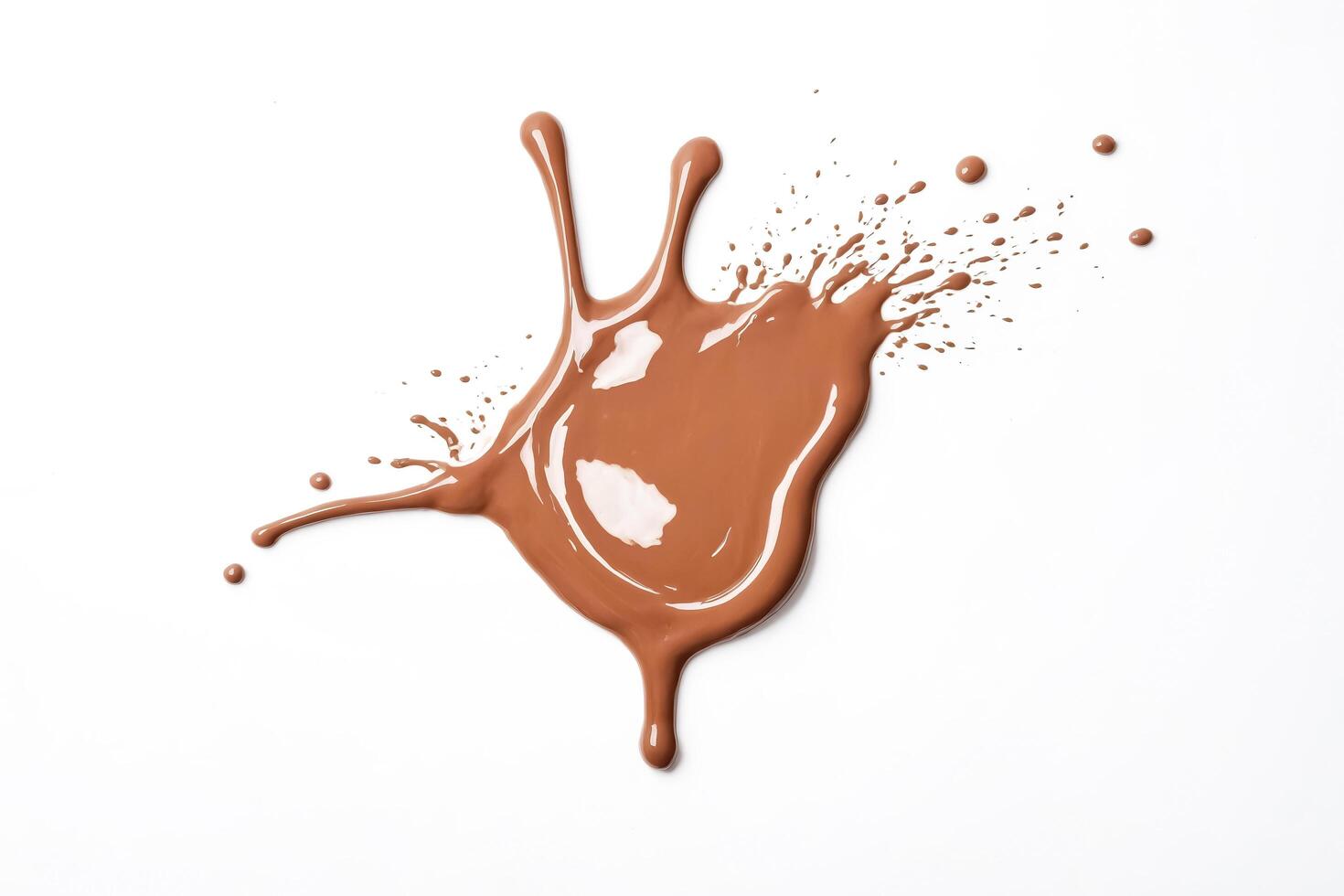 Brown Liquid Splashes on White Background photo