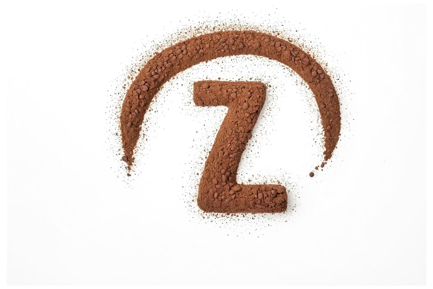 Letter Z Made From Cocoa Powder photo