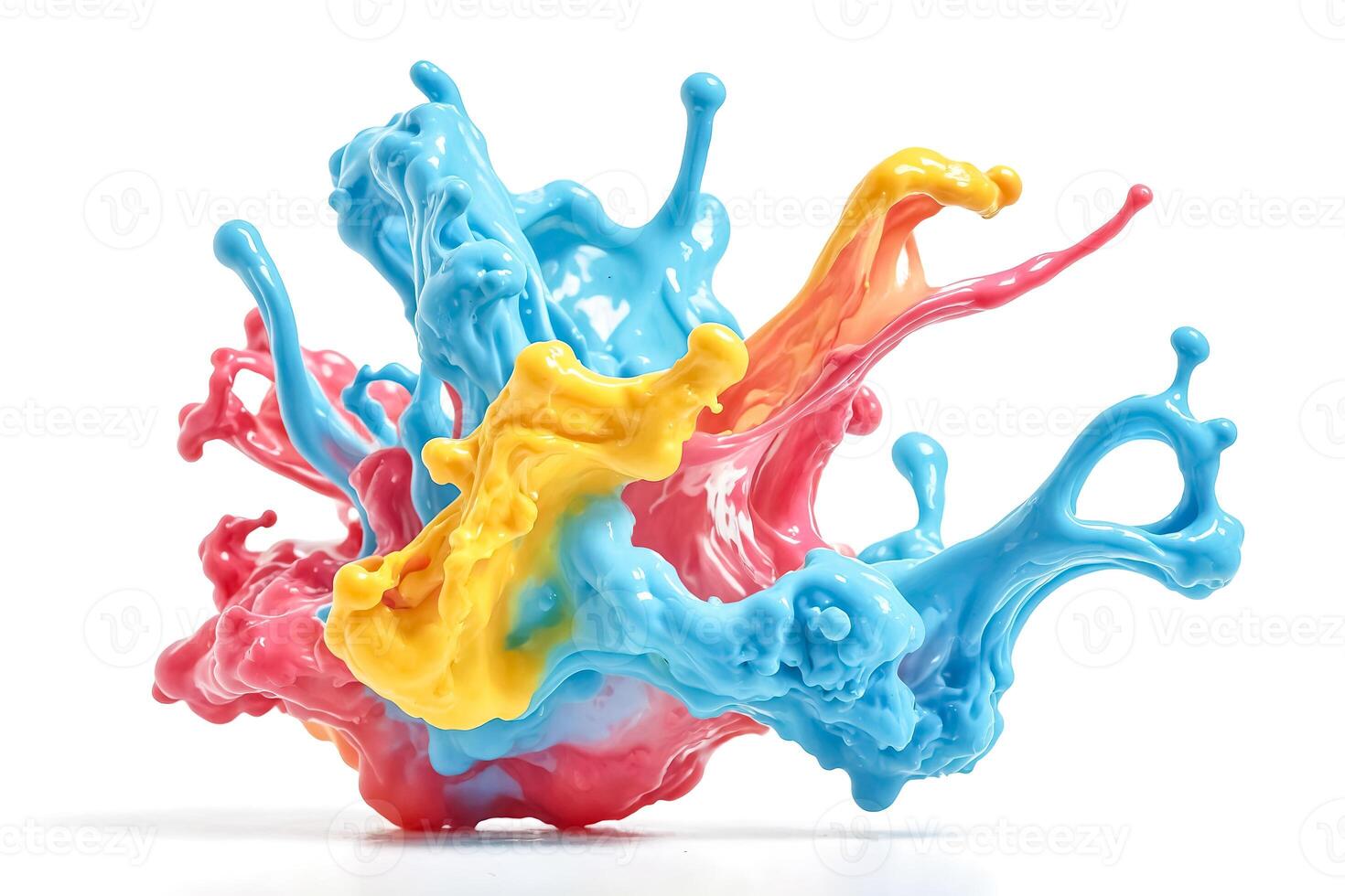Abstract colorful paint splash photo