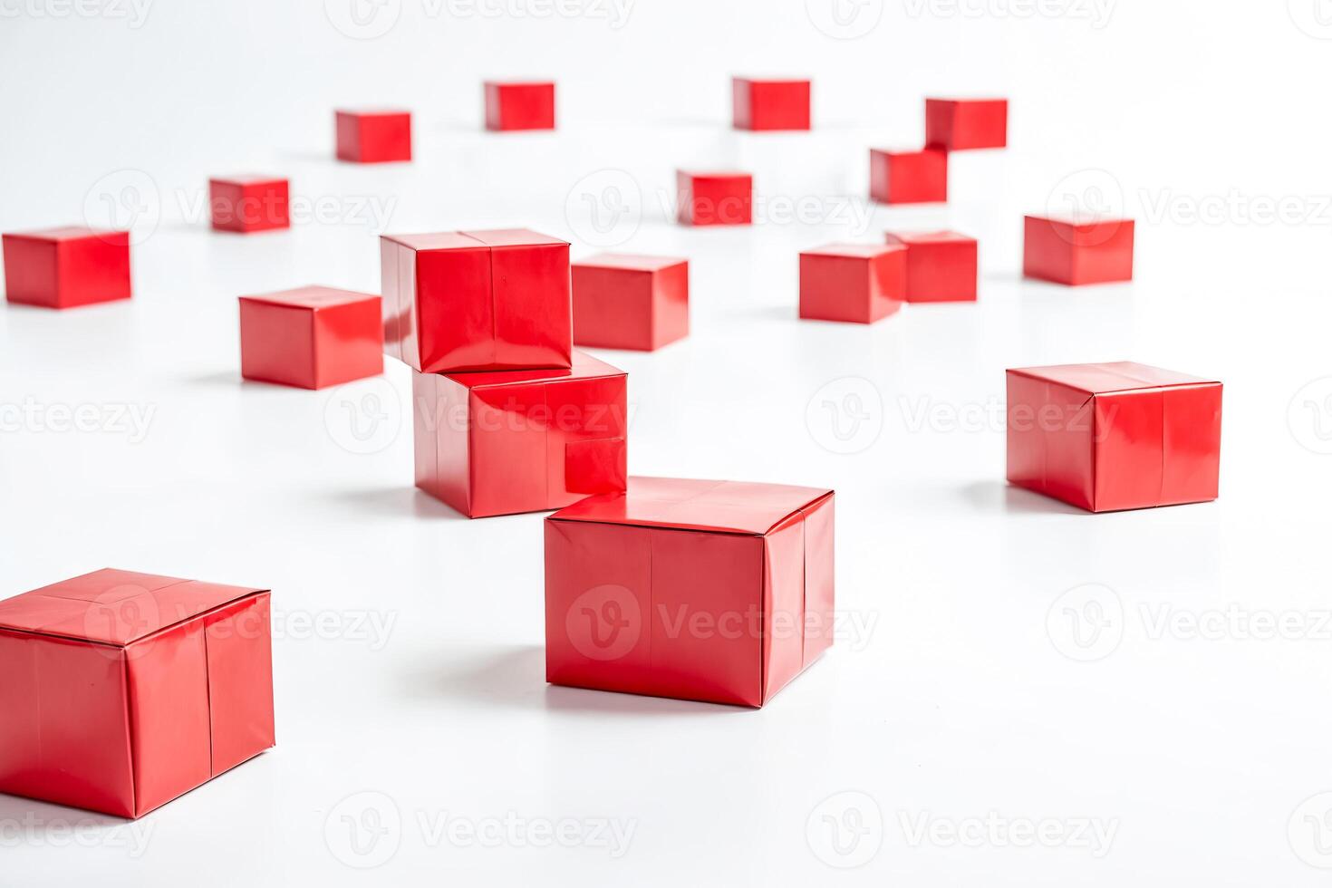 Red boxes on a white background photo
