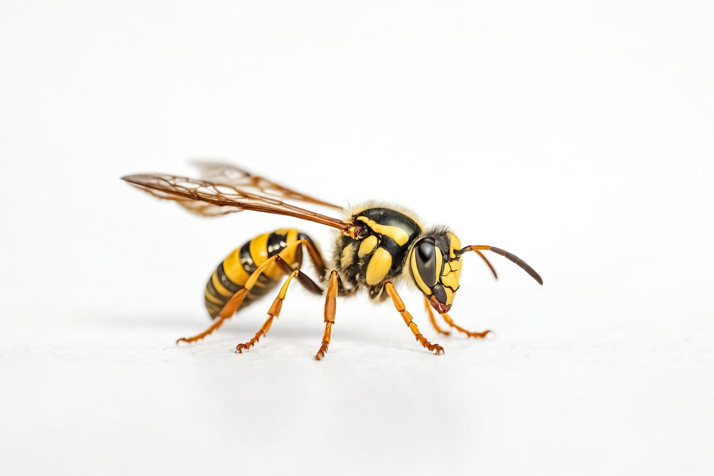 Close-Up of a Wasp on a White Background photo