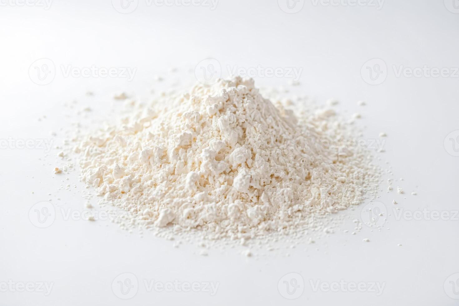 White Powder Pile Isolated on White Background photo