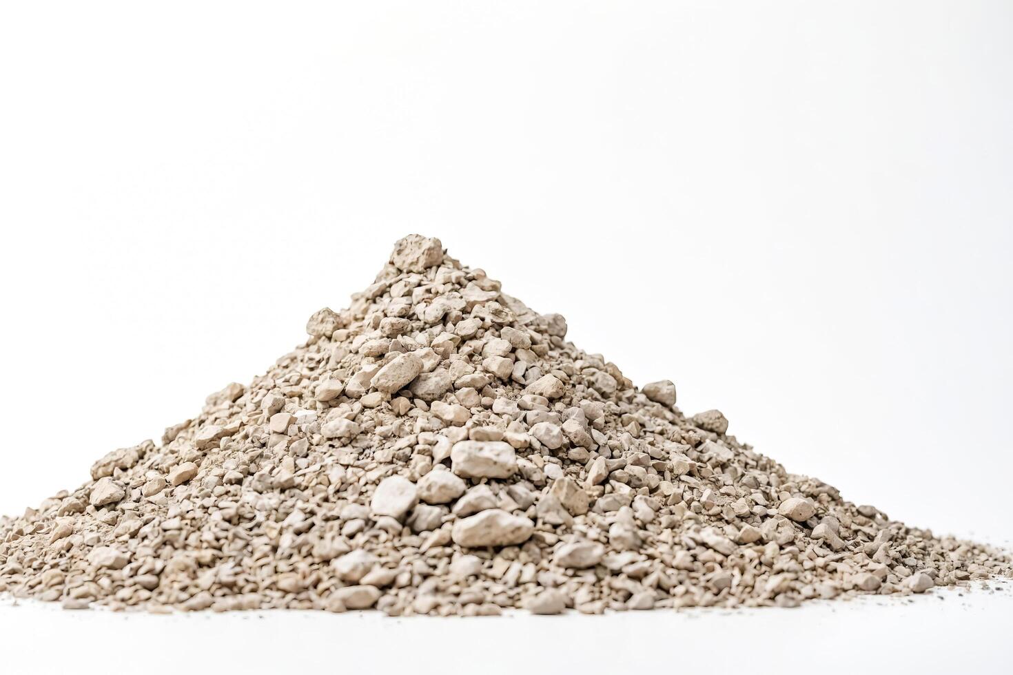 Pile of Small Rocks on White Background photo