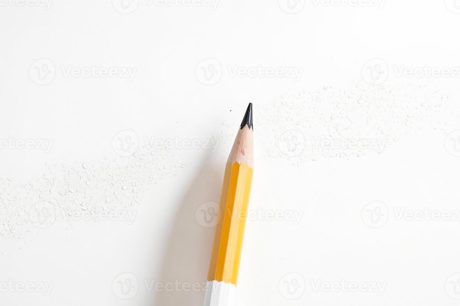 Yellow Pencil on White Background photo