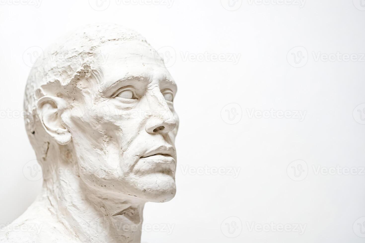 White Plaster Bust of a Man's Head photo