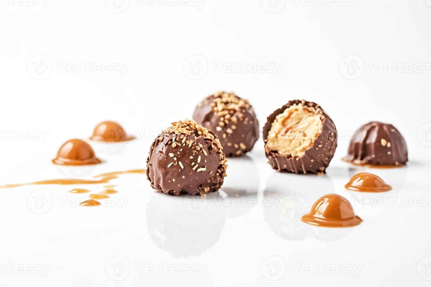 Chocolate Truffles with Caramel Drizzle photo