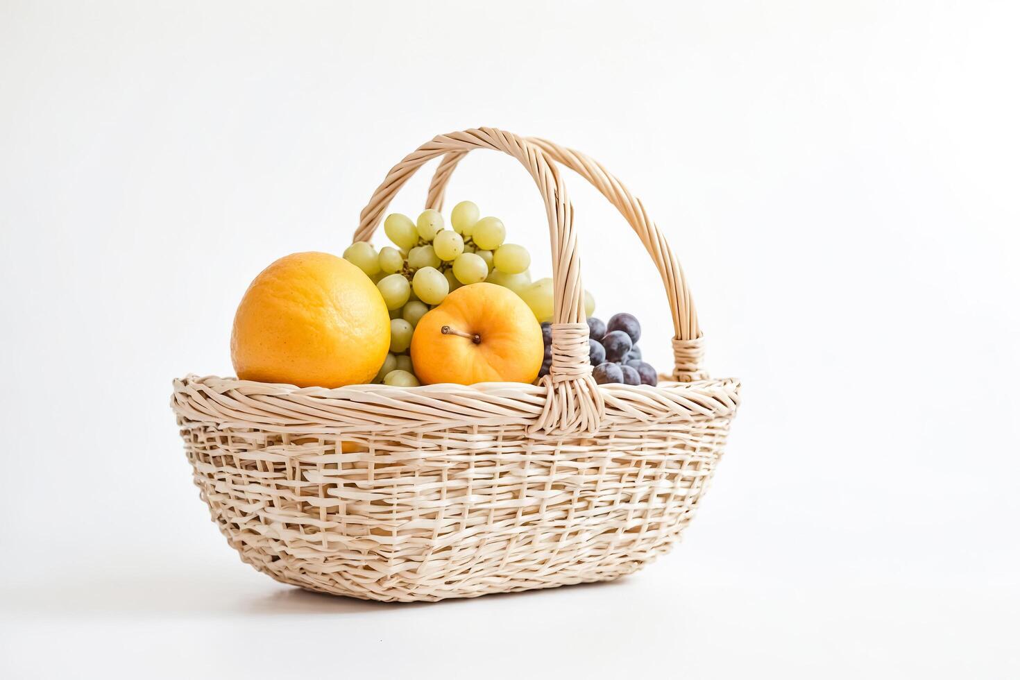 Wicker Basket with Fruit photo