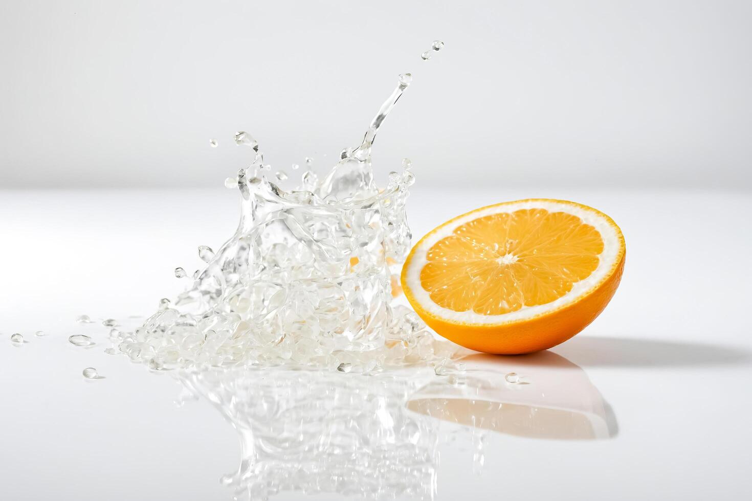 Water Splash with Orange Slice photo