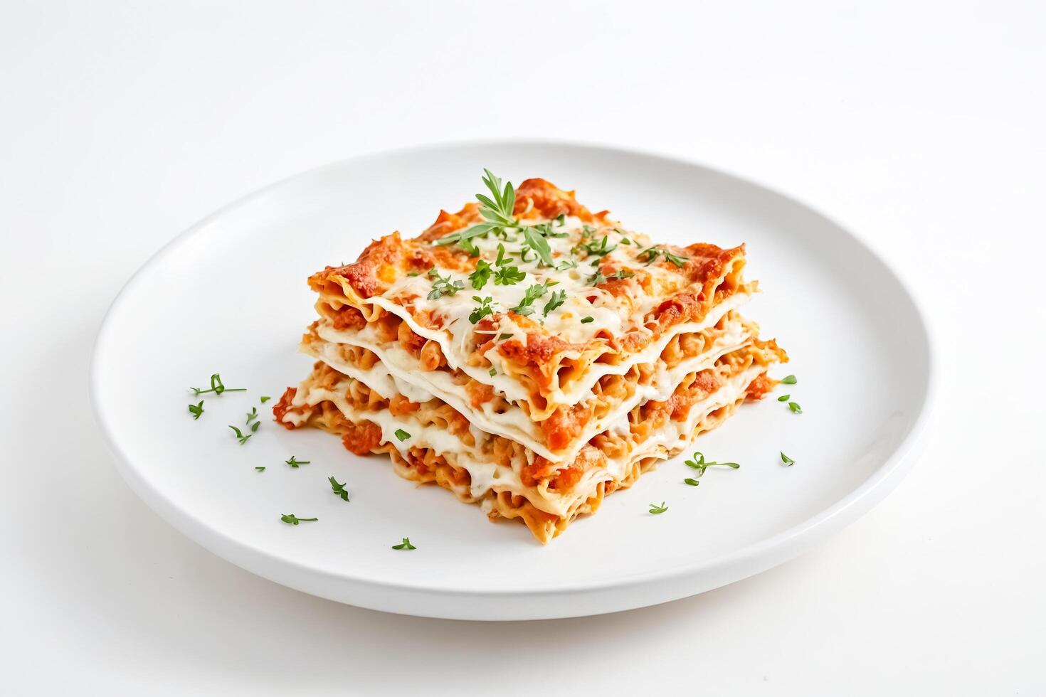 Lasagna on a White Plate photo