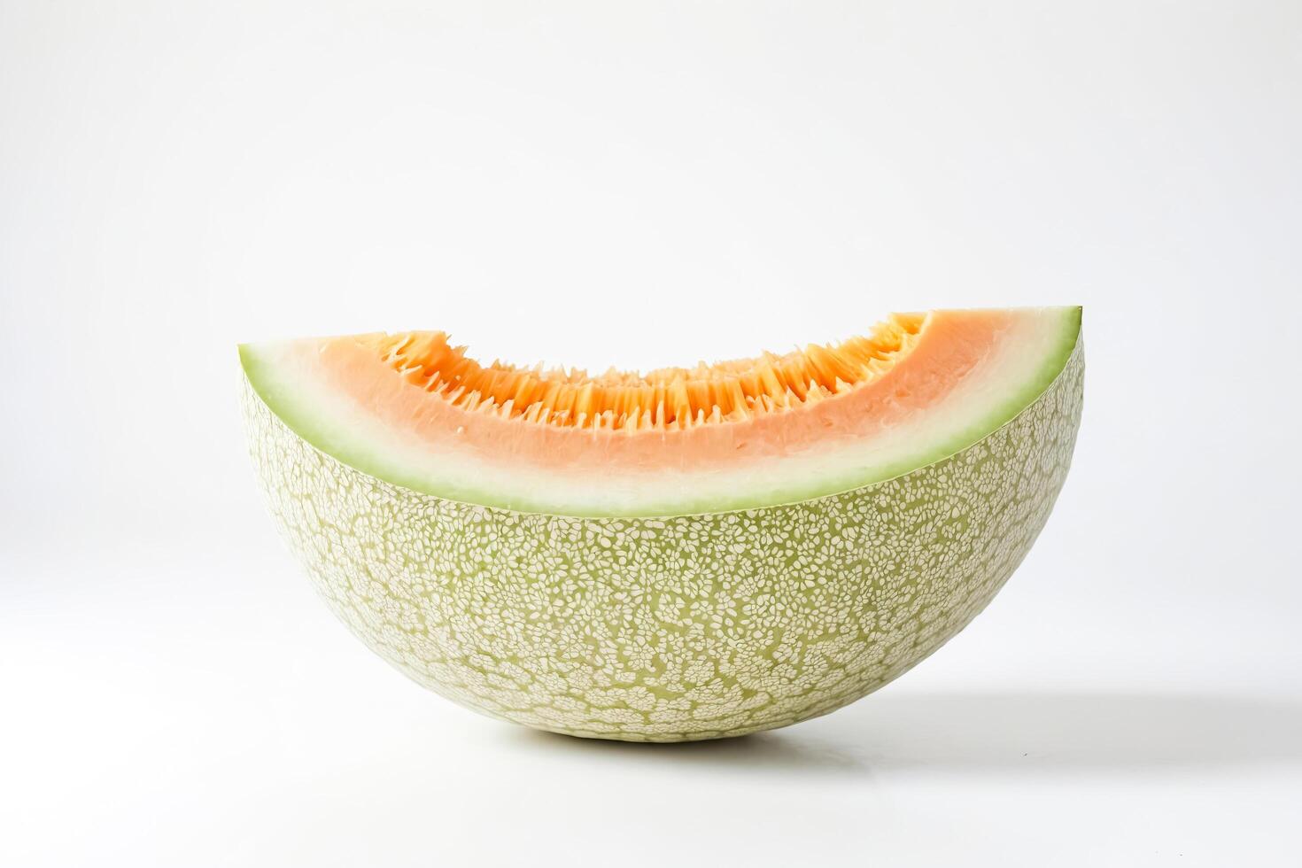 Fresh Sliced Melon on White Background photo