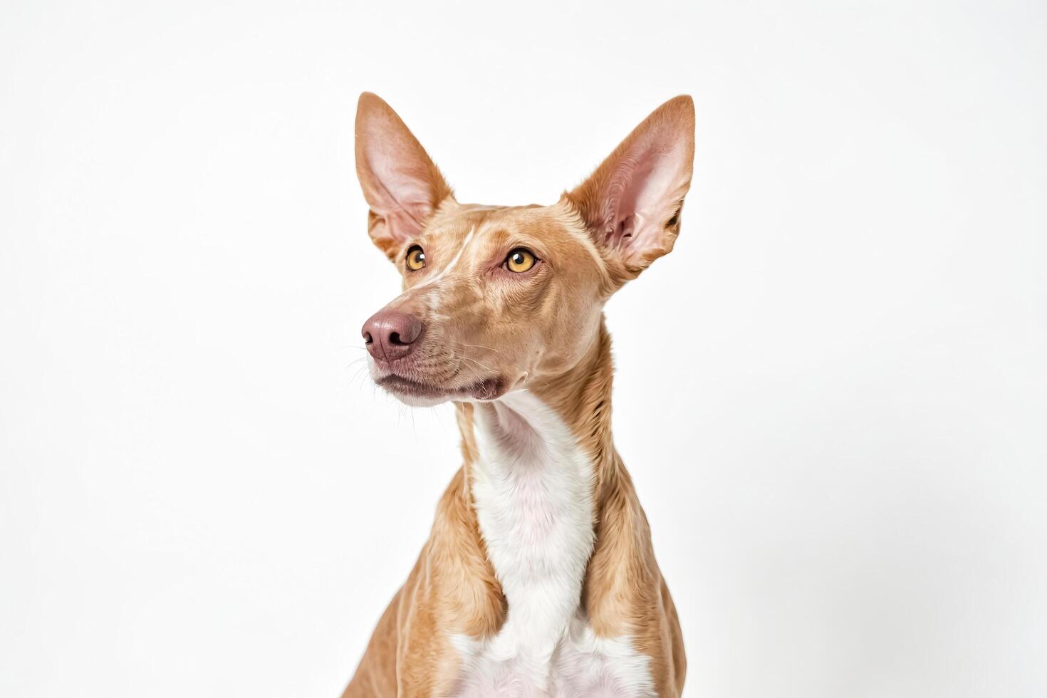 Portrait of a cute dog looking up photo