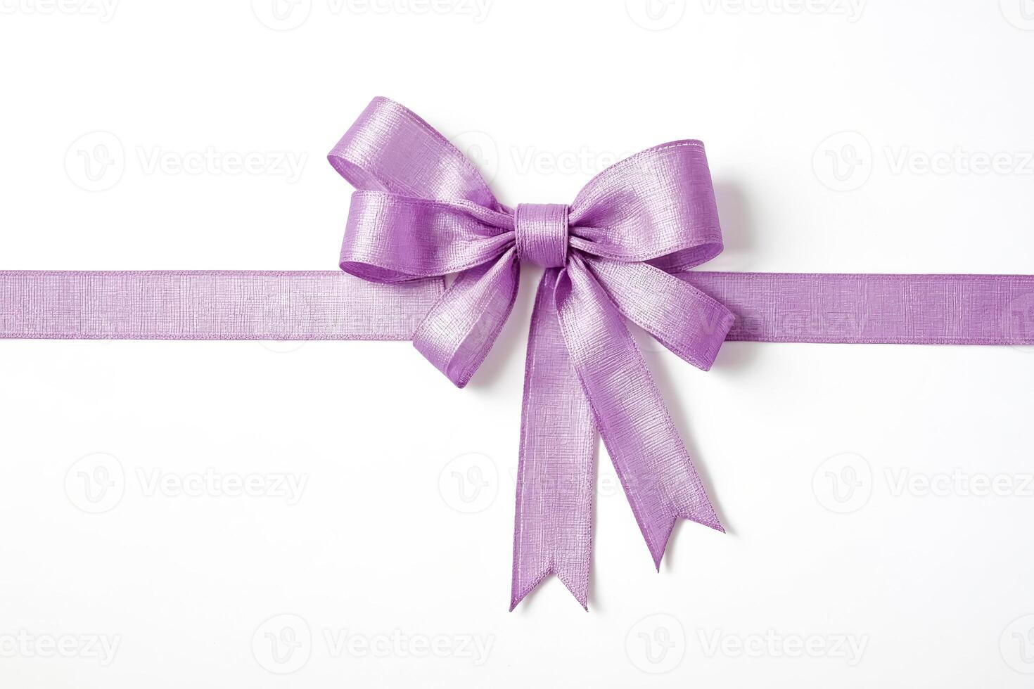 Purple Satin Bow on White Background photo