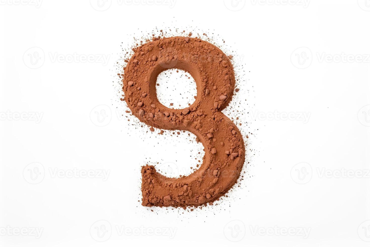 Cocoa powder number 9 on white background photo