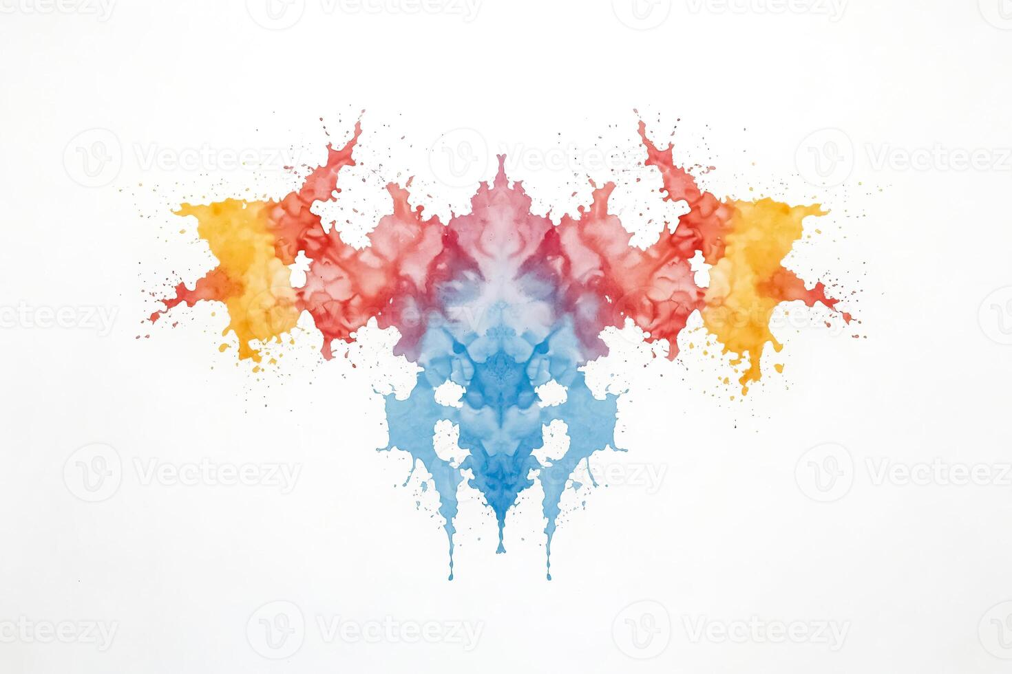 Colorful Watercolor Splashes in Abstract Design photo