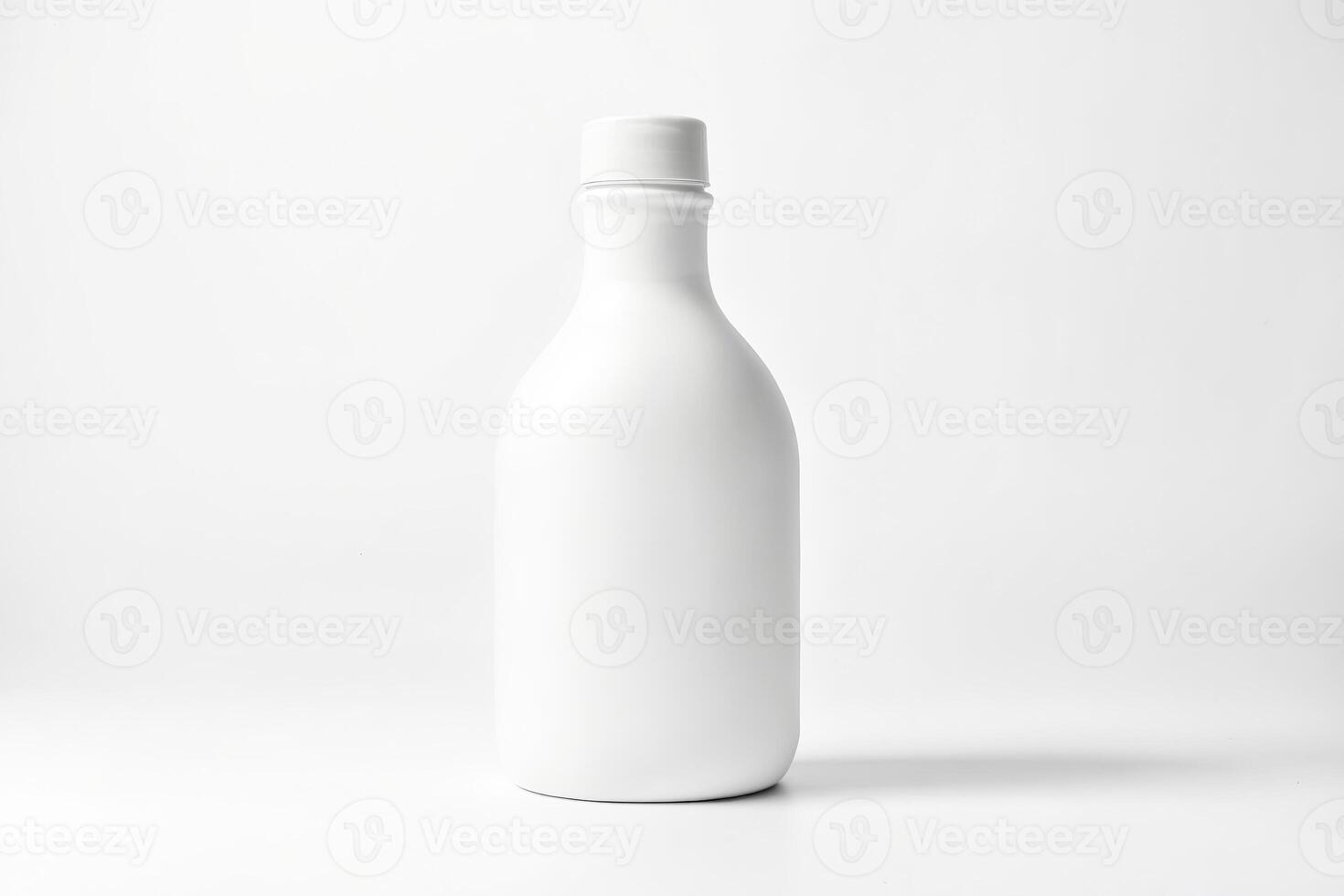 White Plastic Bottle Mockup on White Background photo