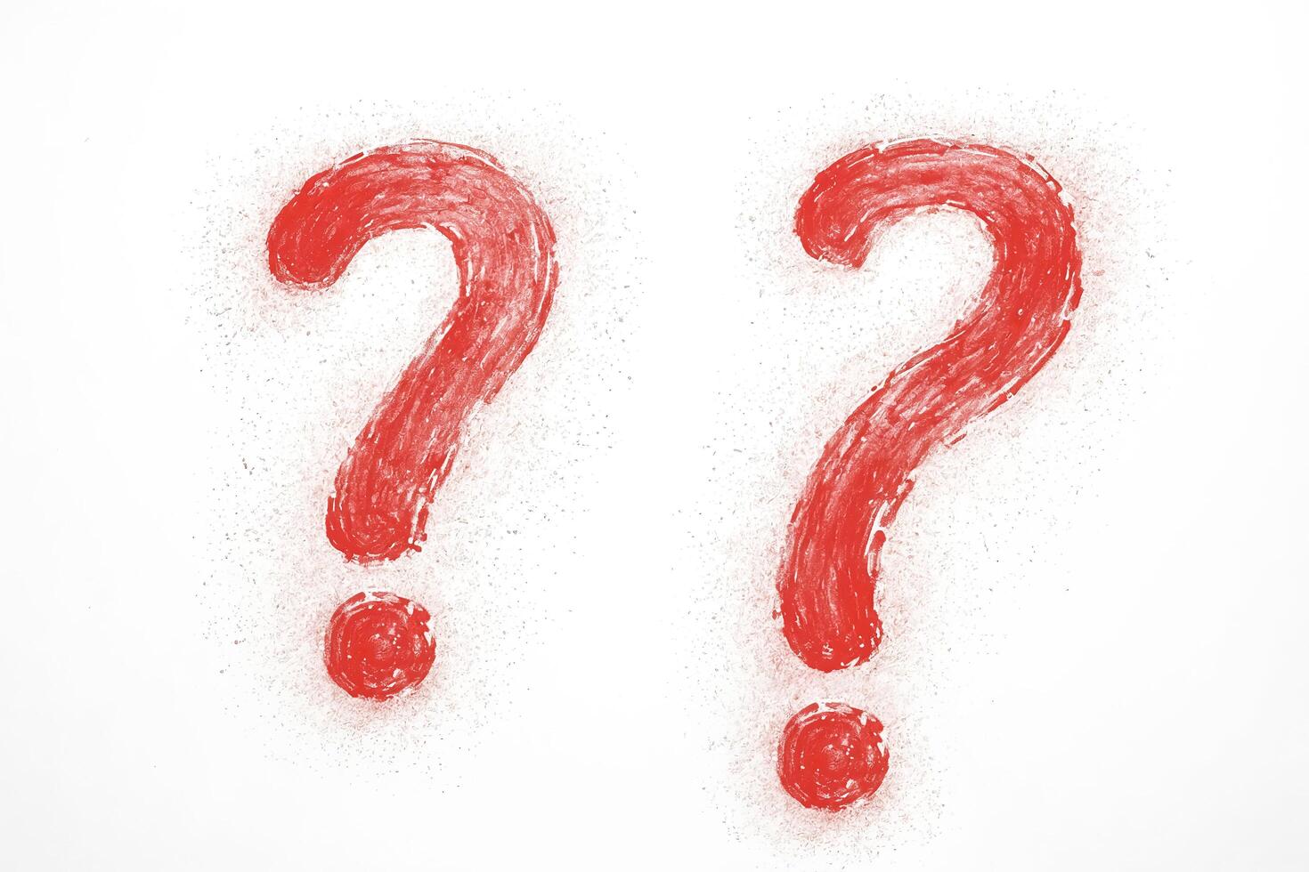 Red Question Marks on White Background photo