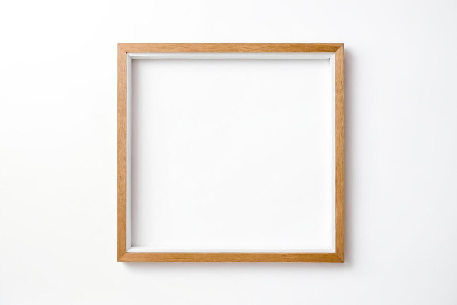 Wooden Frame Mockup on White Background photo