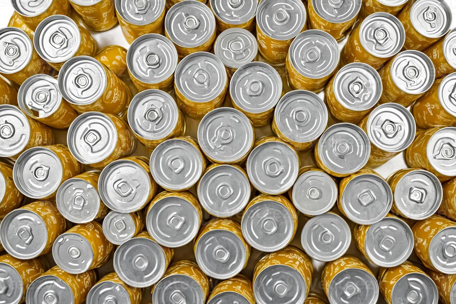 A Close-Up of Yellow Cans photo