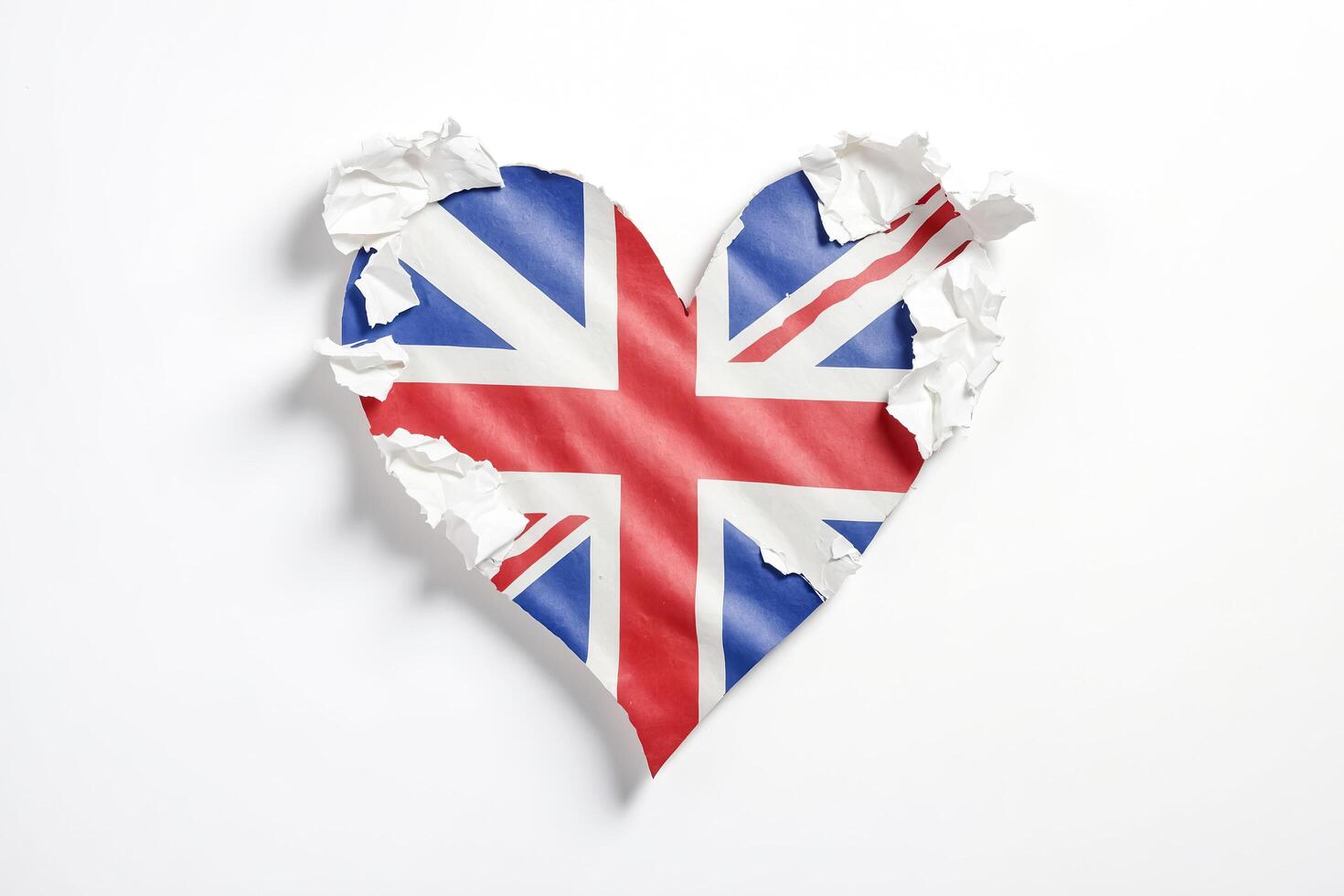 Torn Heart Shaped Union Jack Flag photo