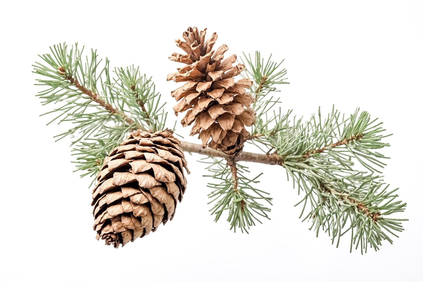 Pine Branch with Two Cones photo