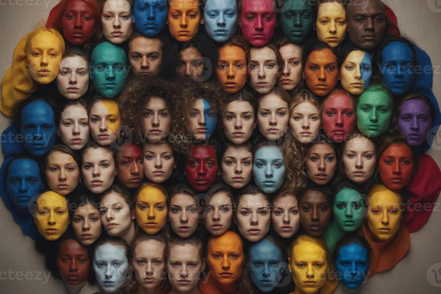 Colorful Faces of People photo