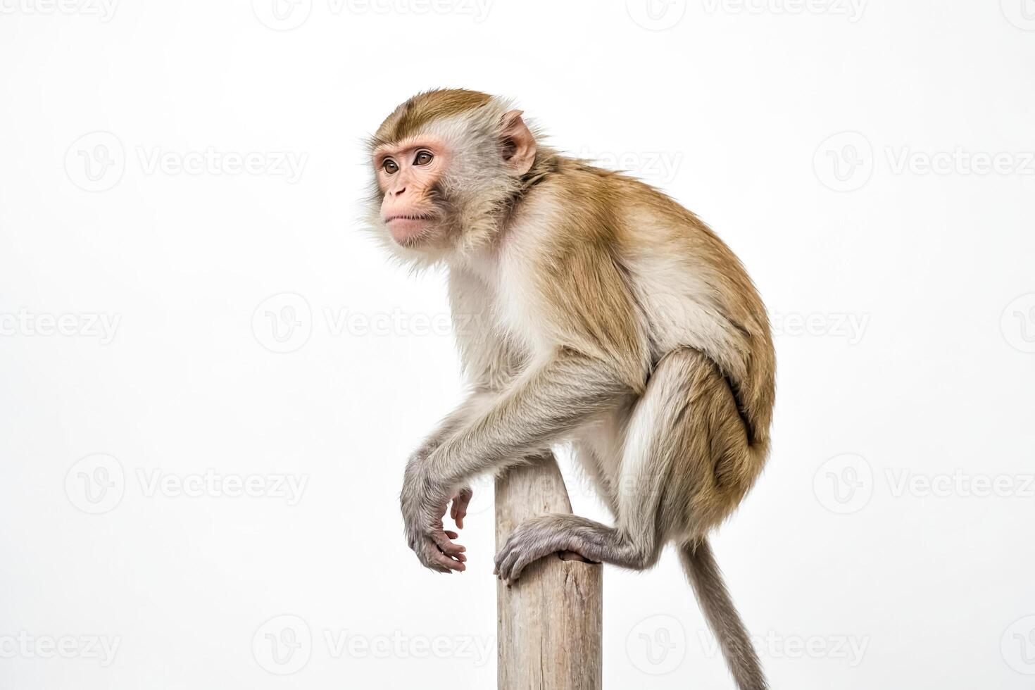 Curious Monkey Sitting on a Branch photo