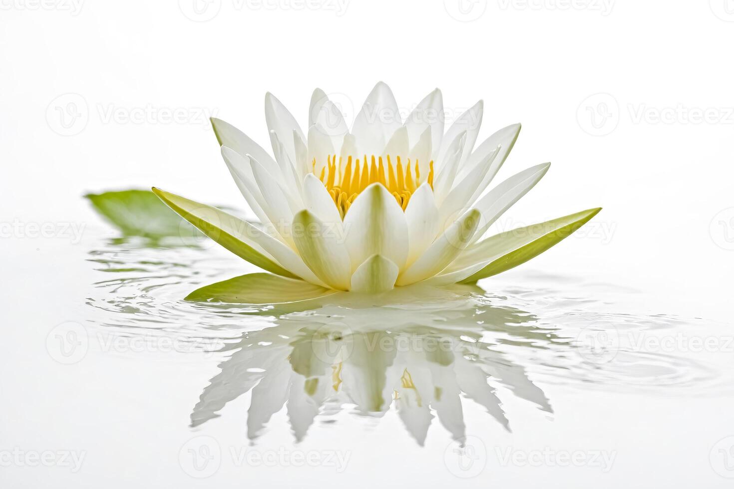 White Water Lily Flower in Water photo