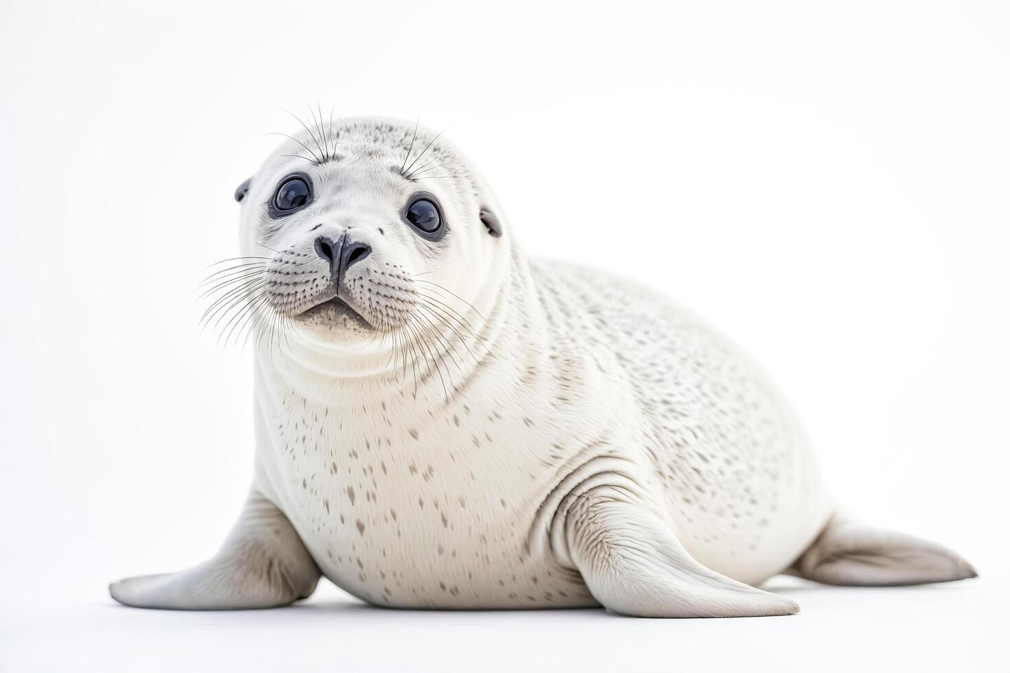 Cute Seal Pup Posing on a White Background photo