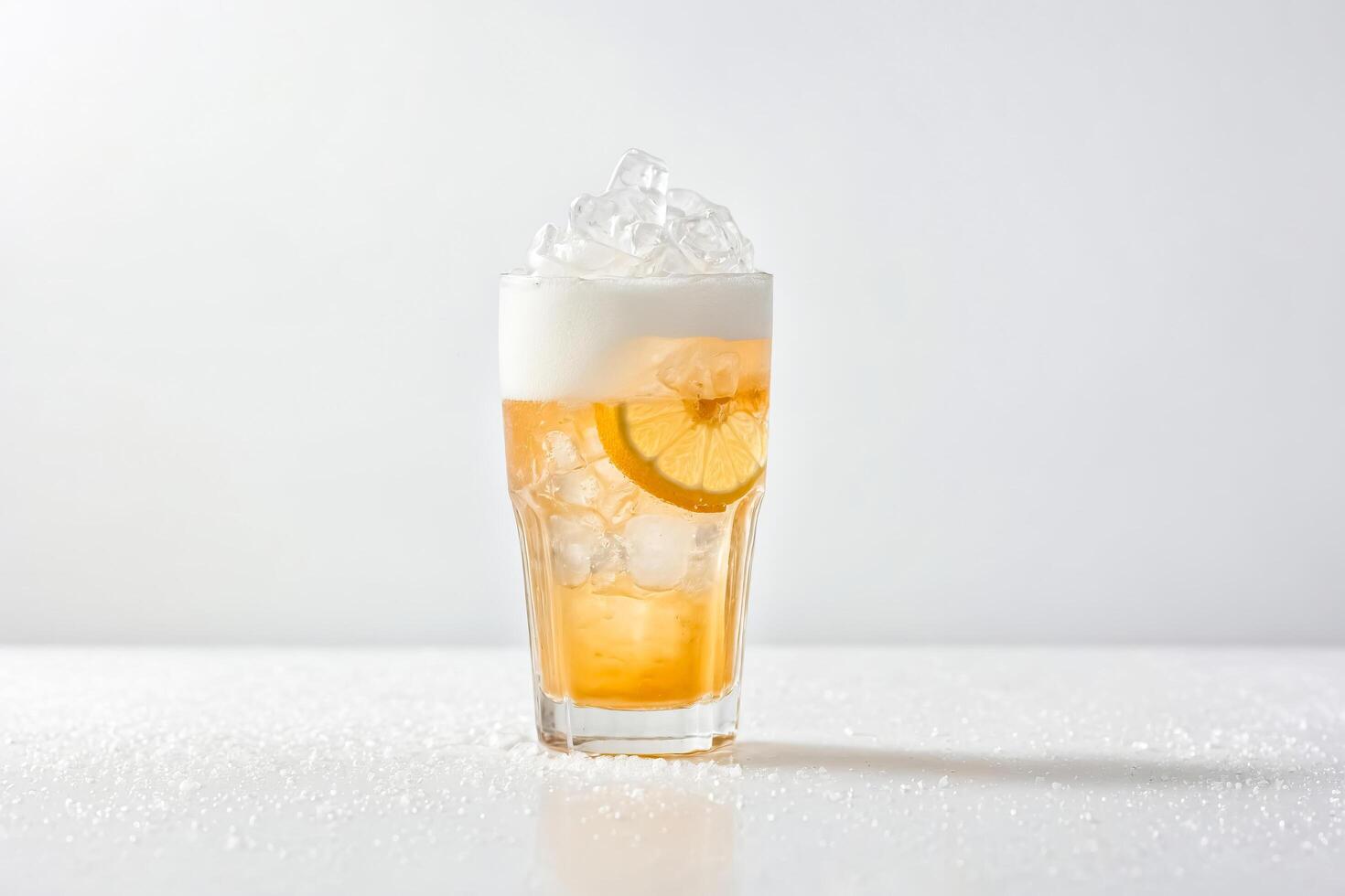Cold Iced Tea with Lemon and Ice photo
