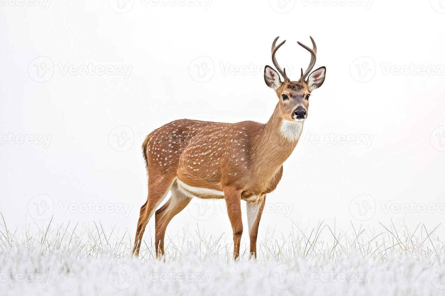 Spotted Deer in Winter Wonderland photo