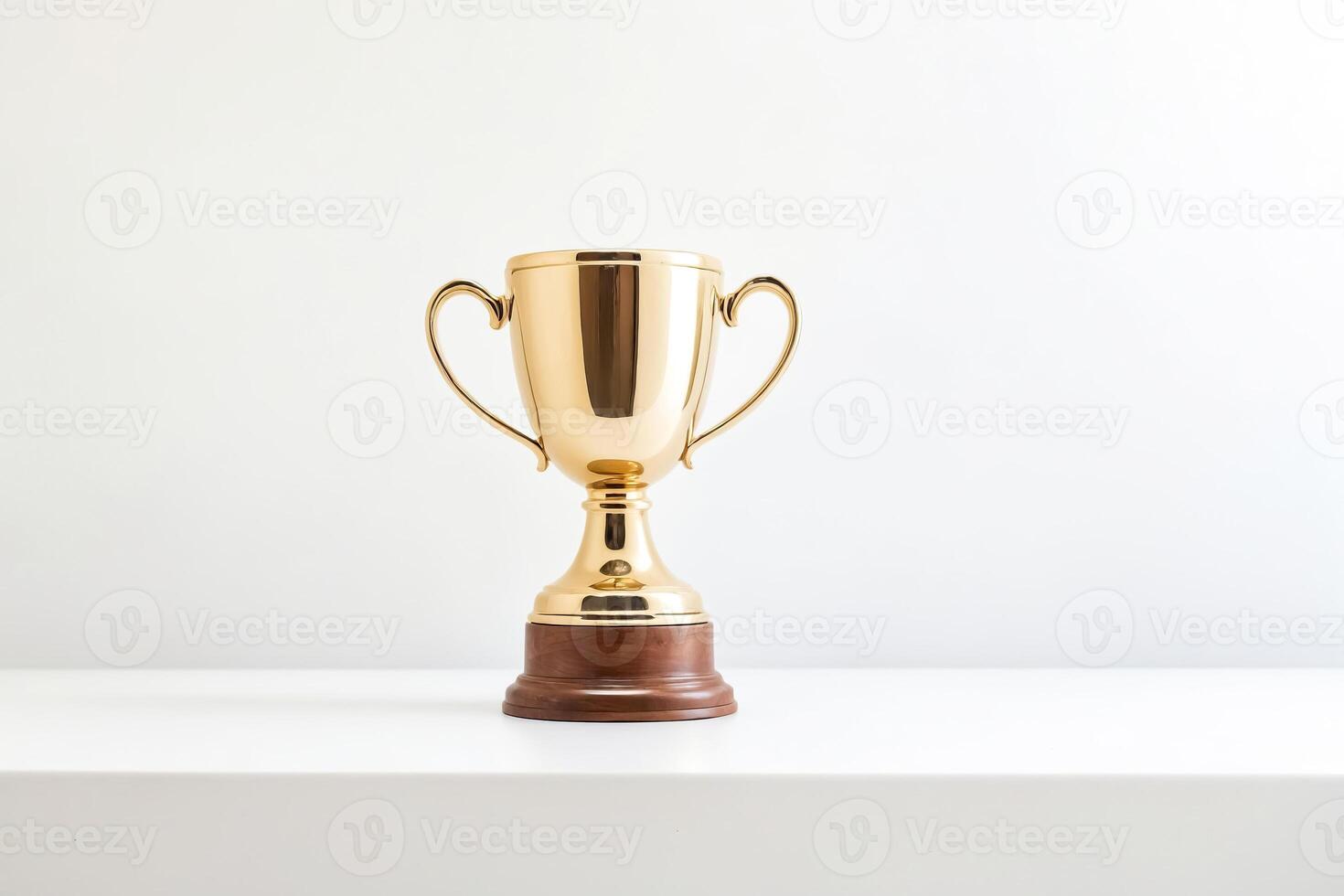 Golden Trophy on a White Background photo