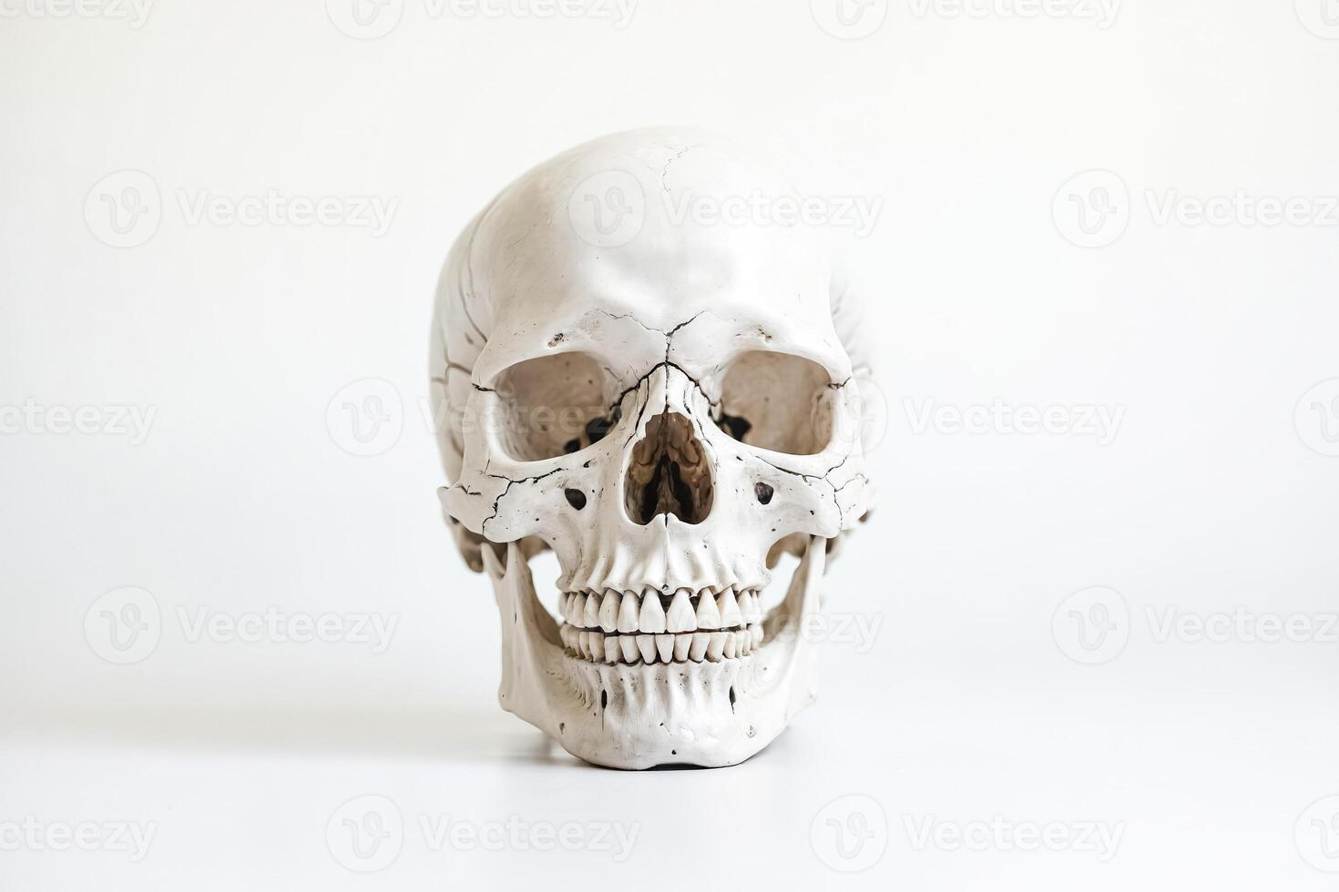 Human Skull on White Background photo