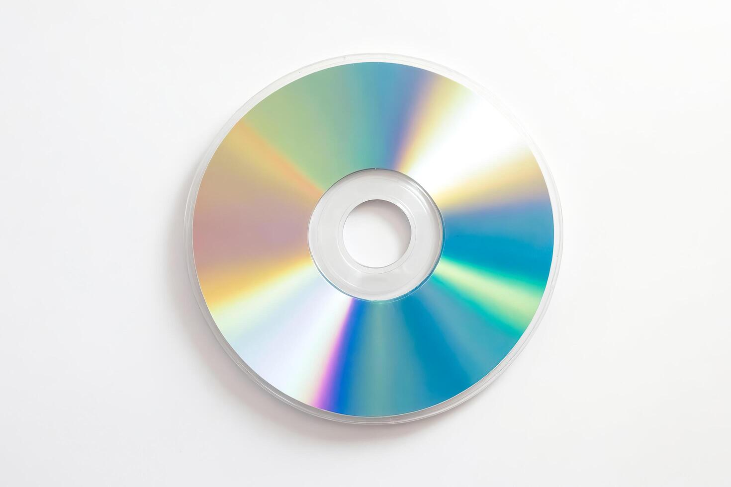 Close Up of a Blank CD Disc on a White Background photo