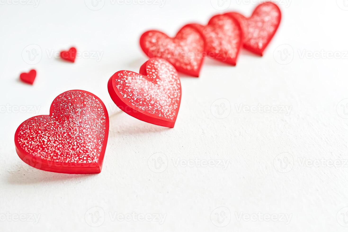 Red Hearts on White Background photo