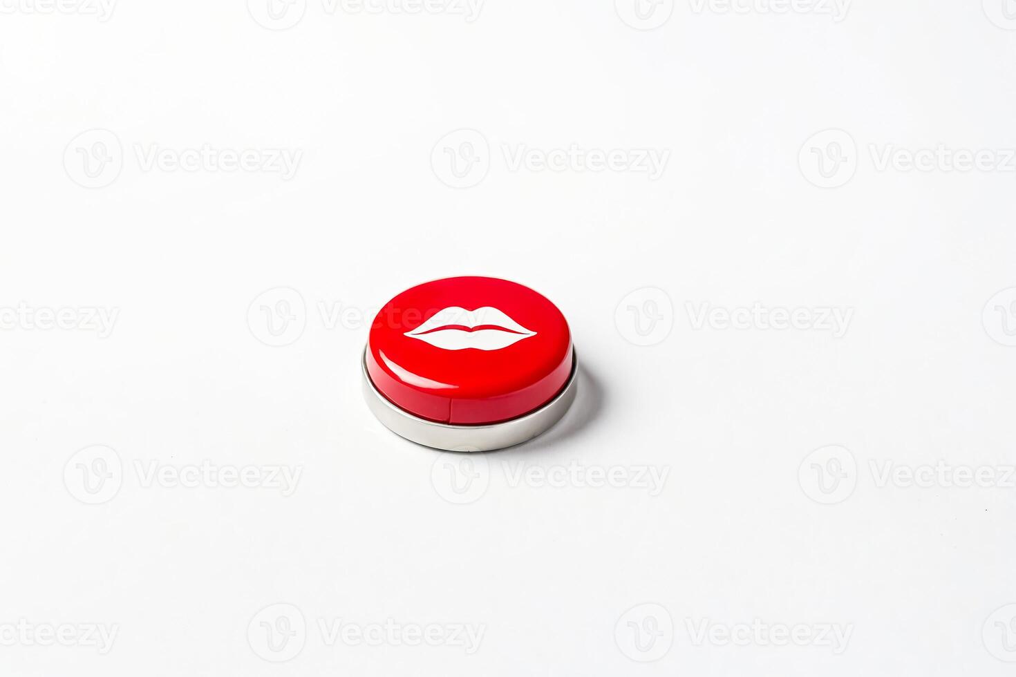 Red Button With Lips Symbol photo