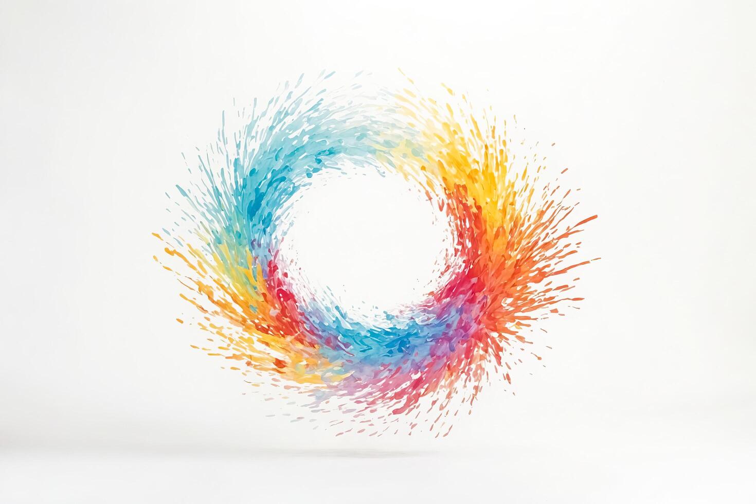 Colorful Paint Splashes Forming A Circle photo