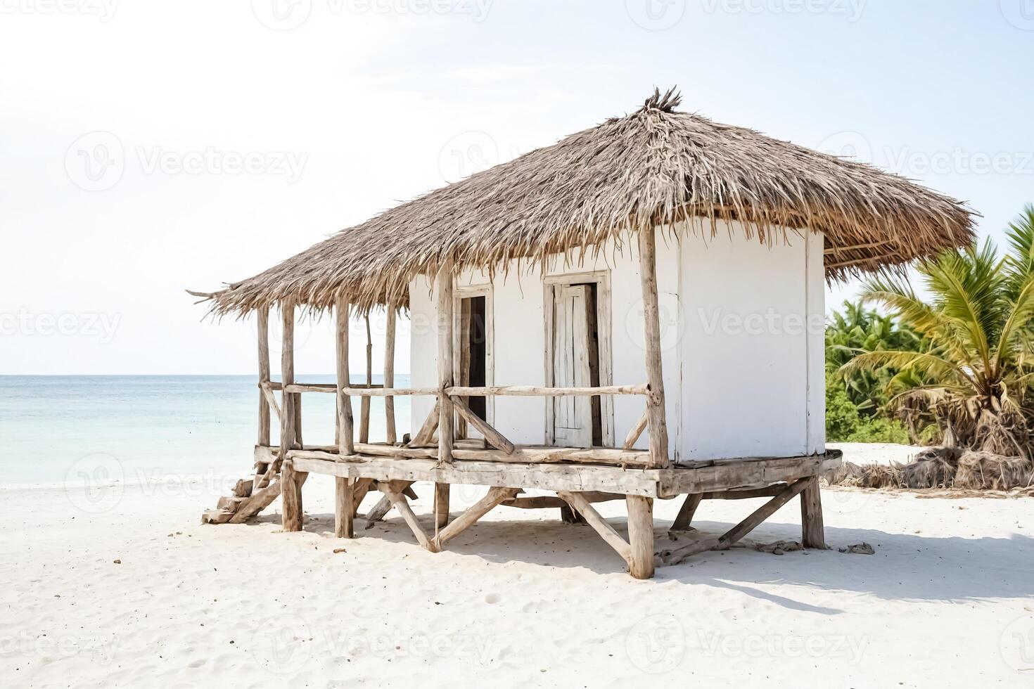 Rustic Beach Hut on a Tropical Island photo