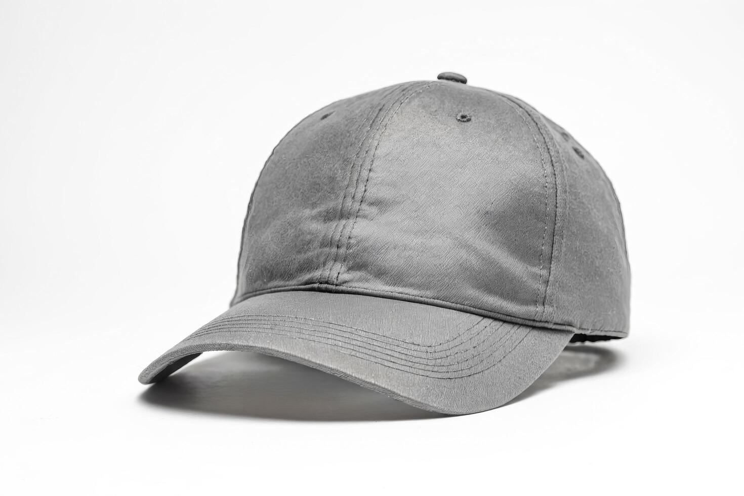 Blank Grey Baseball Cap Mockup photo