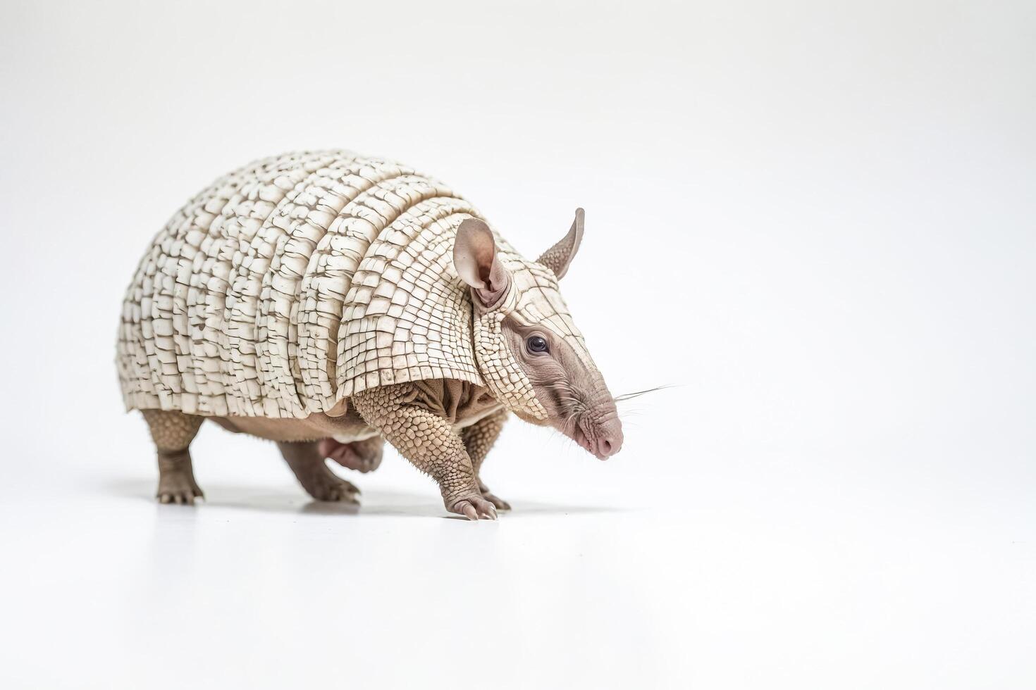 Armadillo walking on white background photo