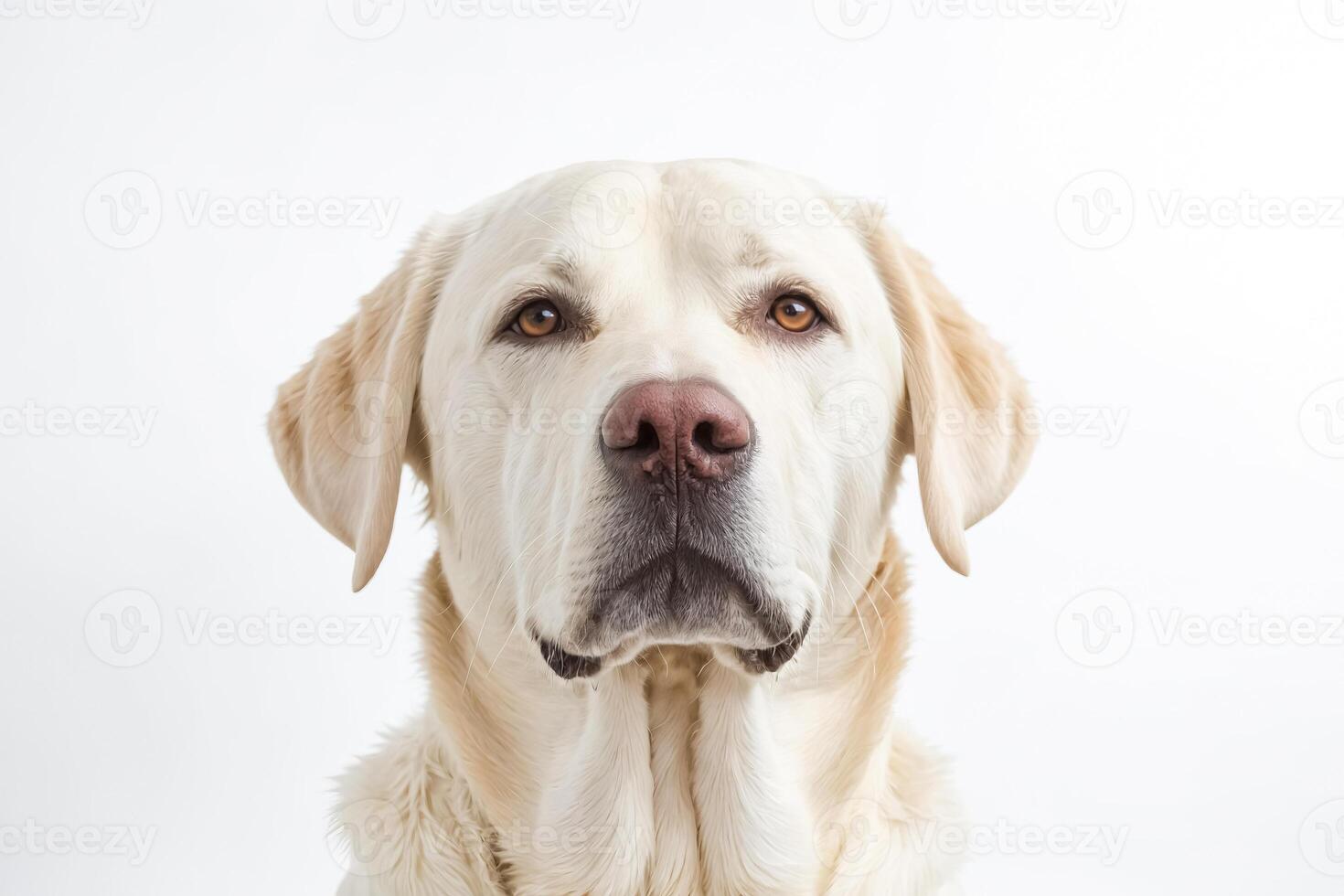 Close-up portrait of a white labrador retriever photo