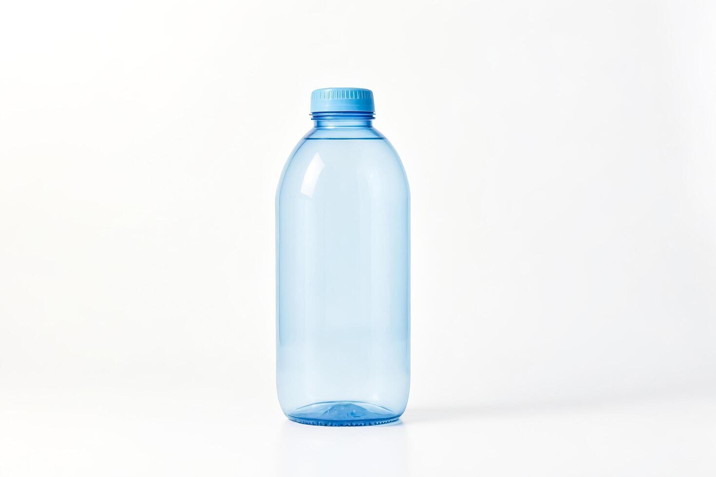 Single Blue Plastic Water Bottle photo