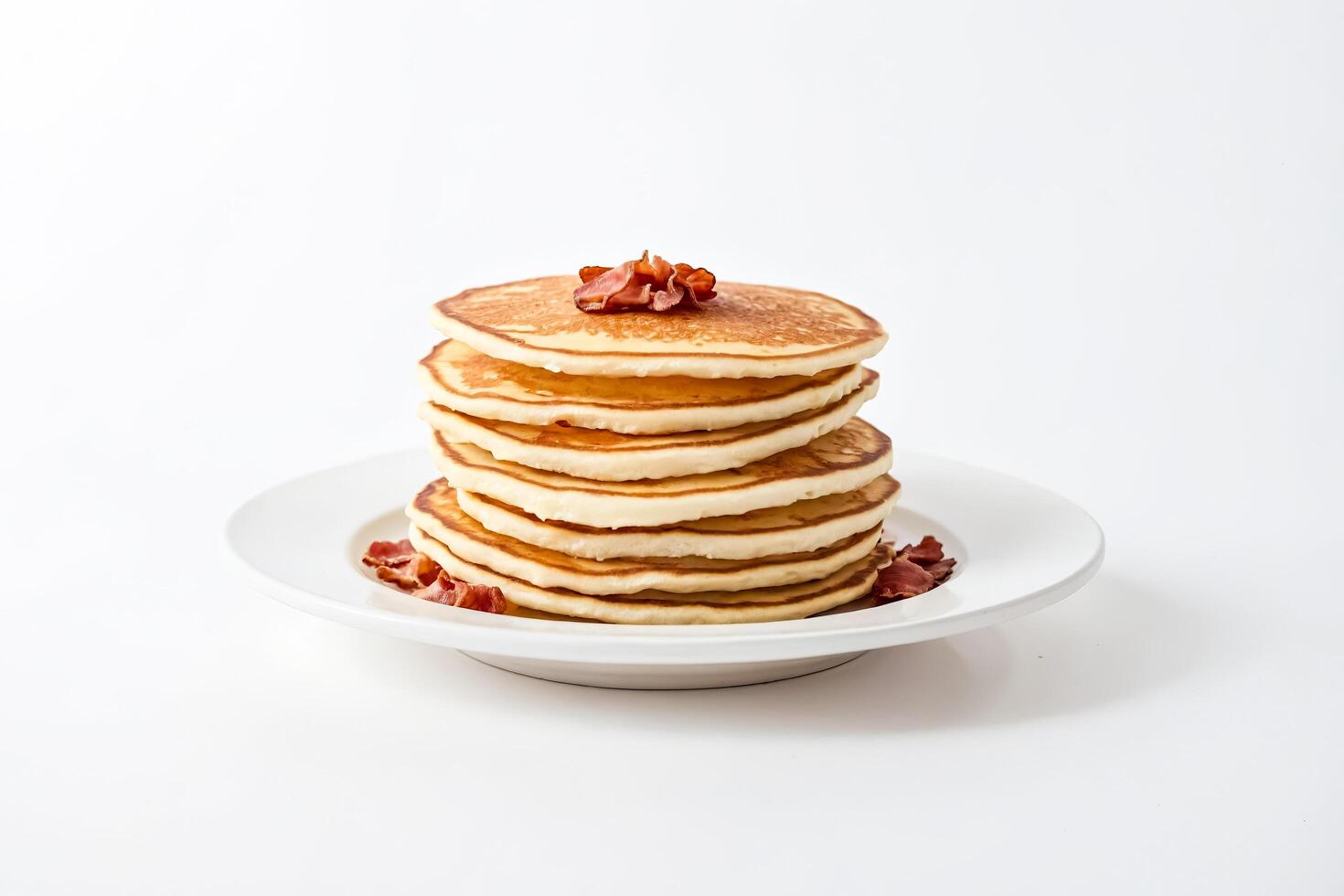 Stack of Pancakes with Bacon Crumble photo