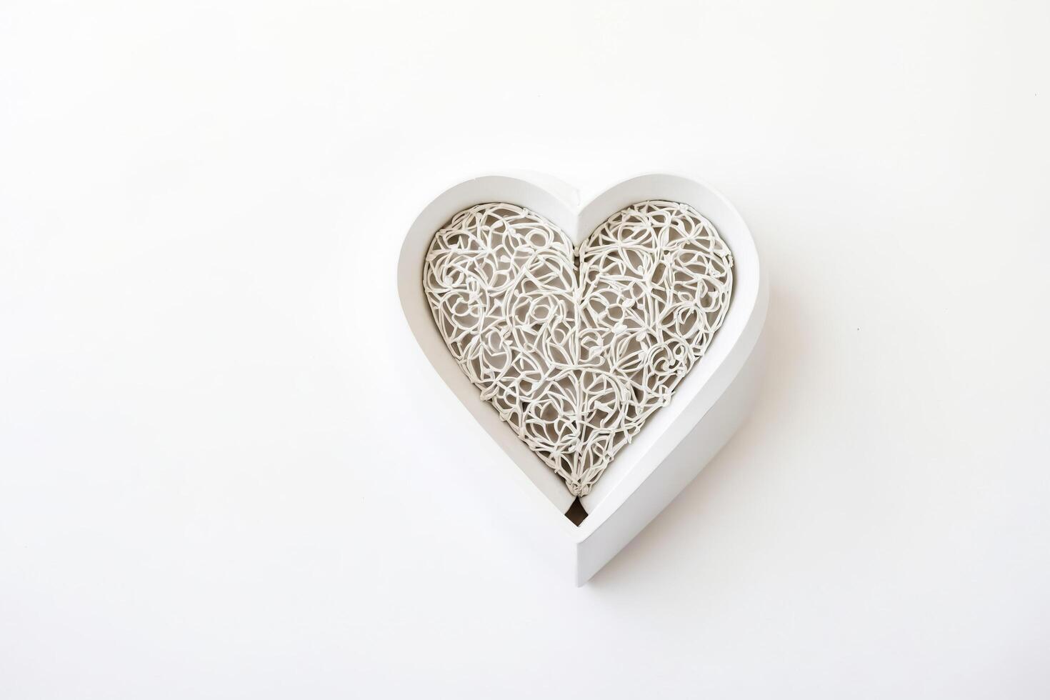 White Heart Shaped Ornament photo